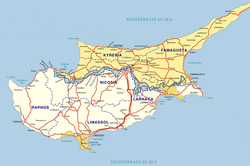 Карта Северного Кипра с городами