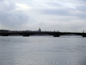 Вид с Петровской набережной на Троицкий мост, Исаакий и Адмиралтейство