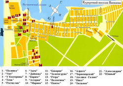 Карта гостевых домов Витязево