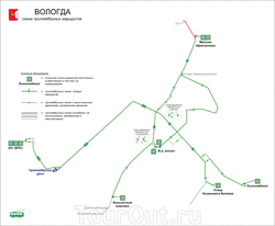 Схема движения троллейбусов Вологды
