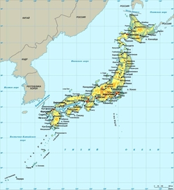 Карта Японии с островами