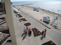 Вид на пляж из гостиницы "Marisol"