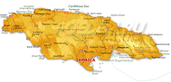 Карта Ямайки с городами