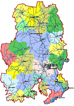 Карта Удмуртии