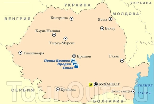 Карта Румынии с курортами. Карта горнолыжных курортов Румынии