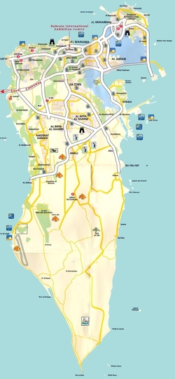Карта Бахрейна с достопримечательностями