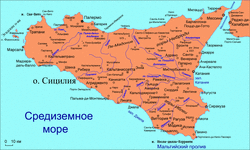 Карта Сицилии на русском