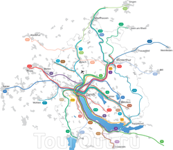 Схема движения S-Bahn в Цюрихе
