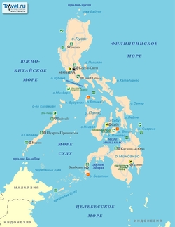 Карта Филиппин с курортами