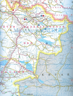 Карта Восточного Казахстана