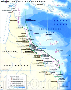Карта Большого барьерного рифа на русском языке
