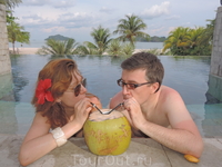 По утрам мы бежали в бассейн поплавать, а заодно выпить свежего кокосового сока. Очень бодрит.