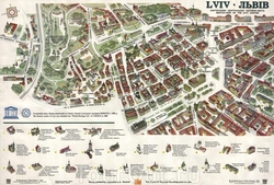 Карта Львова с достопримечательностями