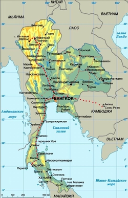 Карта Таиланда на русском