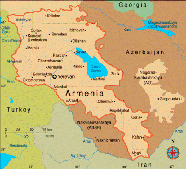 Нагорный Карабах на карте. Нагорный Карабах на карте мира