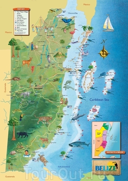 Туристическая карта Белиза