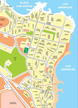 Карта Лас Америкаса с отелями