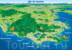 Карта Рио-де-Жанейро с пляжами