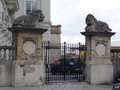 Брюссель.  Герцогская  улица (Рю Дюкале) ,ворота во   Дворец  Академии-Бельгийской  Академии Литературы, Науки и Изящных  Искусств.