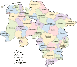 Карта Нижней Саксонии на русском языке
