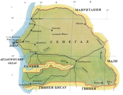 Карта Сенегала на русском
