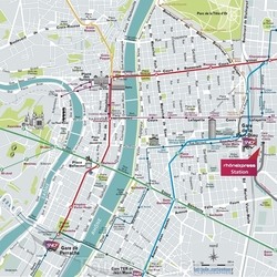 Карта Лиона с улицами