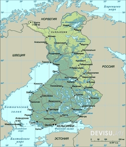 Карта городов Финляндии