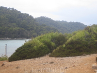 Вид на Veliko Jezero в районе поселка Soline. 