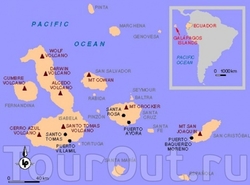 Карта Галапагосских островов