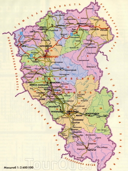 Физическая карта Кемеровской области