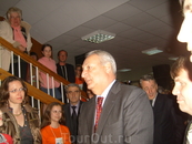 У нас в гостях президент Абхазии С.В. Багапш. Который приехал, чтобы приветствавоть нас как первых участников первого Международного молодежного конгр