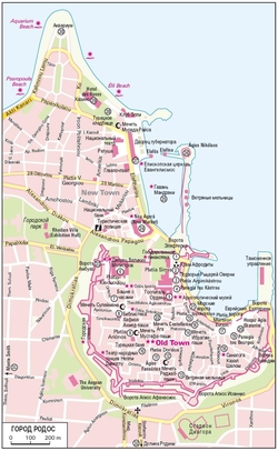Карта города Родос