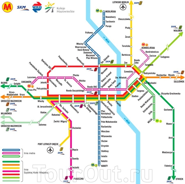 Карта метро Варшавы. Карта-схема метрополитена Варшавы