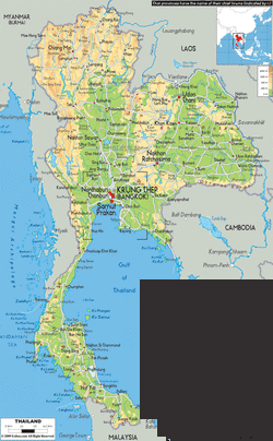 Карта Таиланда с островами