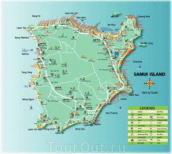 Подробная карта Самуи