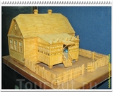 Модель дома Гагарина, сделанная школьником из спичек.