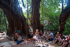 В Арамболе есть священное дерево - баньян, по легендам, у которого прожили несколько дней The Beatles. Дерево Баньян до сих пор остается местом половничества ...