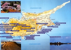 Карта достопримечательностей Кипра