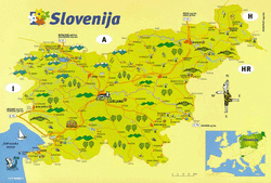 Карта Словении с достопримечательностями