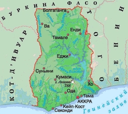 Карта Ганы на русском