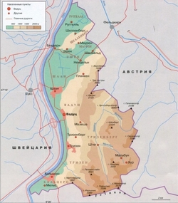 Карта Лихтенштейна на русском