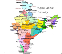 Карта Индии с курортами