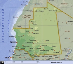 Карта Мавритании на русском