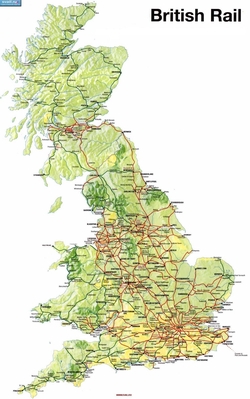 Карта Великобритании с дорогами