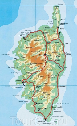 Карта Корсики
