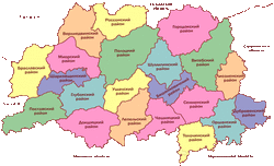 Районы Витебской области на карте