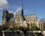 Париж, Собор Парижской богоматери, вид с р. Сена