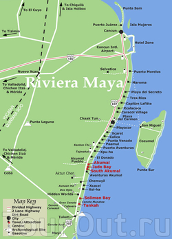 Карта Ривьеры Майя