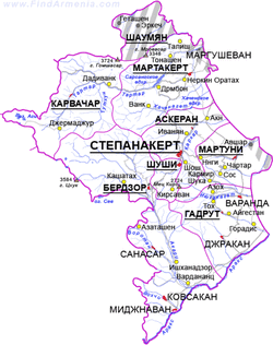 Карта Нагорного Карабаха на русском
