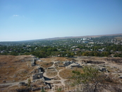 Вид на старый и новый Керчь. Остатки древнего Пантикапея.